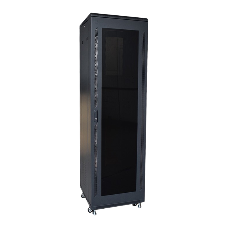 Glass Door Free Standing Network Cabinets